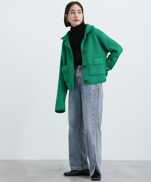 select MOCA(セレクトモカ)の「2021 AW レトロニットカーディガン(カーディガン/ボレロ・レディース・ブラウン/ペールイエロー/グリーン・FREE)」の5枚目の写真