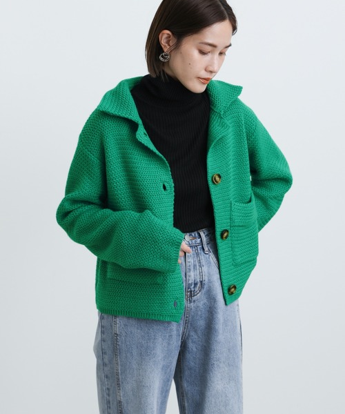select MOCA(セレクトモカ)の「2021 AW レトロニットカーディガン(カーディガン/ボレロ・レディース・ブラウン/ペールイエロー/グリーン・FREE)」の15枚目の写真
