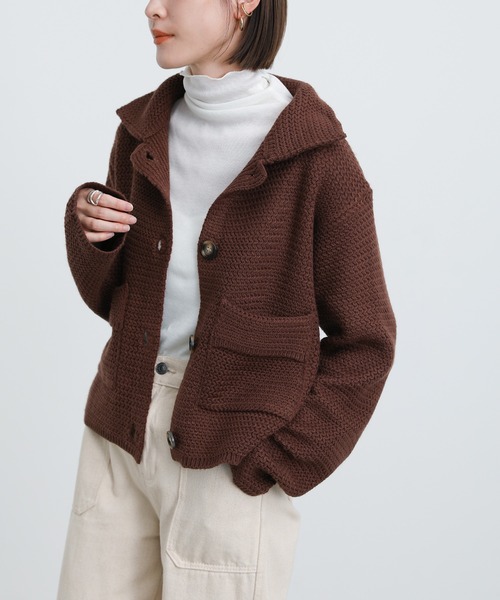 select MOCA(セレクトモカ)の「2021 AW レトロニットカーディガン(カーディガン/ボレロ・レディース・ブラウン/ペールイエロー/グリーン・FREE)」の20枚目の写真
