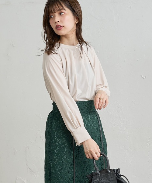 natural couture(ナチュラルクチュール)の「お上品タックブラウス(シャツ/ブラウス・レディース・ネイビー/ピンク/アイボリー/その他1/その他2/その他3・FREE)」の21枚目の写真