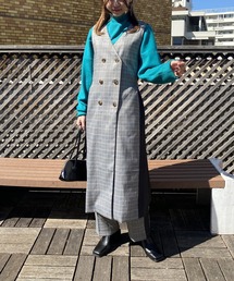 チェックで深まるロングジレ