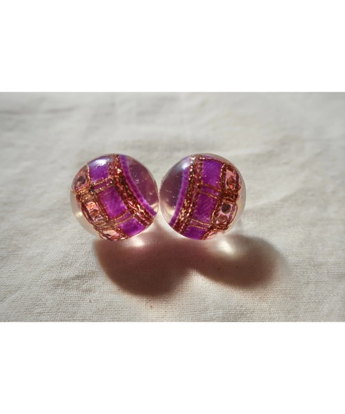 tone(トーン)の「【hazeleyes】storyseries ヴィンテージレジンピアス(MA)(ピアス(両耳用)・レディース・ダークグリーン/パープル/ブラウン/レッド/チェリーレッド/パープル系1/グリーン/シルバー・FREE)」の1枚目の写真