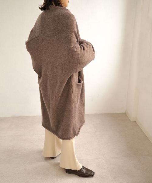 ＡＮＤＪ（アンドジェイ）の「【ANDJ MADE】ショールカラーニットロングガウンカーディガン（カーディガン/ボレロ・レディース・ブラック/ブラウン/モカ・M）」の15枚目の写真
