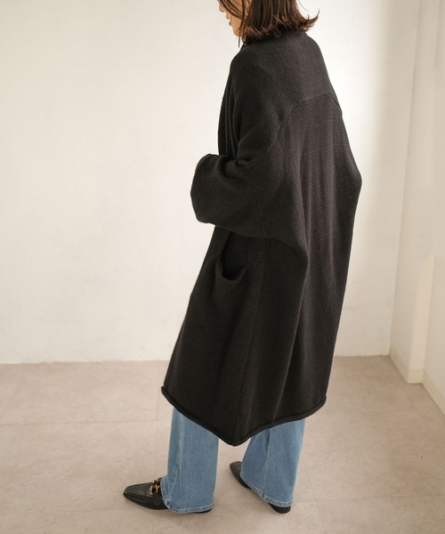 ＡＮＤＪ（アンドジェイ）の「【ANDJ MADE】ショールカラーニットロングガウンカーディガン（カーディガン/ボレロ・レディース・ブラック/ブラウン/モカ・M）」の16枚目の写真