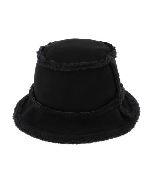 Green　Parks（グリーンパークス）の「・ムートンリバーシブルハット＊（ハット・レディース・ブラック/アイボリー/カーキ・FREE）」の21枚目の写真