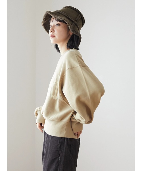 Green　Parks（グリーンパークス）の「・ムートンリバーシブルハット＊（ハット・レディース・ブラック/アイボリー/カーキ・FREE）」の4枚目の写真