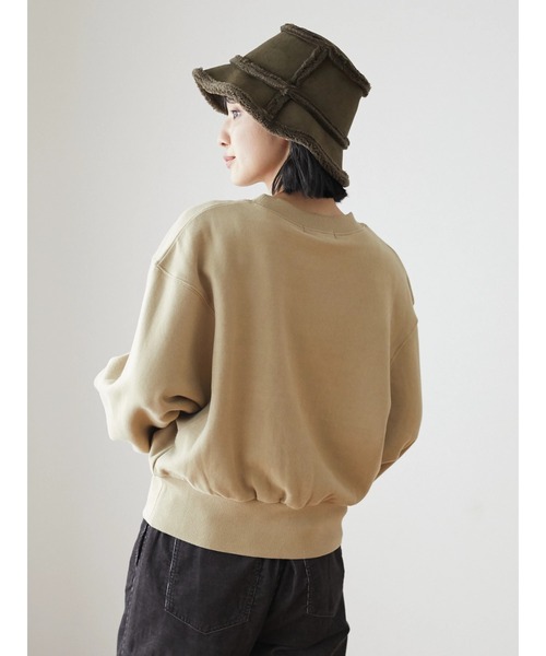 Green　Parks（グリーンパークス）の「・ムートンリバーシブルハット＊（ハット・レディース・ブラック/アイボリー/カーキ・FREE）」の8枚目の写真