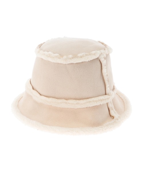 Green　Parks（グリーンパークス）の「・ムートンリバーシブルハット＊（ハット・レディース・ブラック/アイボリー/カーキ・FREE）」の6枚目の写真