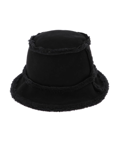Green　Parks（グリーンパークス）の「・ムートンリバーシブルハット＊（ハット・レディース・ブラック/アイボリー/カーキ・FREE）」の15枚目の写真