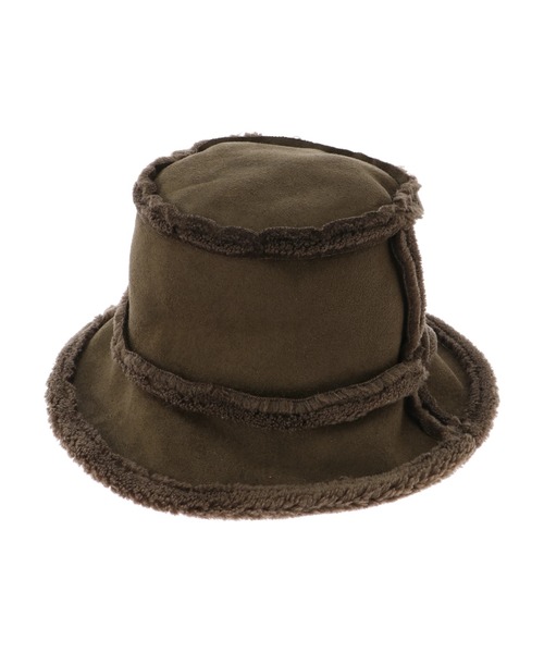 Green　Parks（グリーンパークス）の「・ムートンリバーシブルハット＊（ハット・レディース・ブラック/アイボリー/カーキ・FREE）」の19枚目の写真