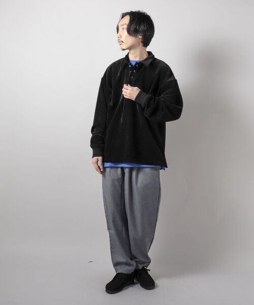 GLOSTER(グロスター)の「【GLOSTER/グロスター】ベロアポロ ロングスリーブ サイドスリット(ポロシャツ・メンズ・ワイン/ブラック/グレー・MEDIUM/LARGE)」の15枚目の写真