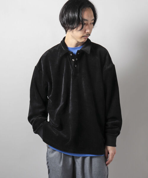GLOSTER(グロスター)の「【GLOSTER/グロスター】ベロアポロ ロングスリーブ サイドスリット(ポロシャツ・メンズ・ワイン/ブラック/グレー・MEDIUM/LARGE)」の20枚目の写真