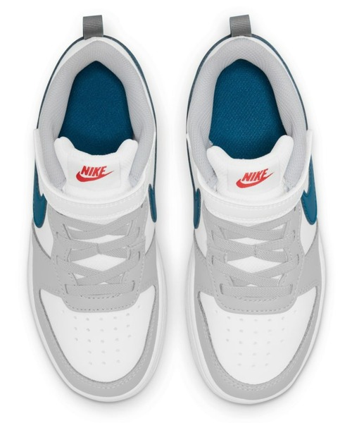 NIKE（ナイキ）の「NIKE/ナイキ COURT BOROUGH LOW コートバーロウ　ゴムひも ベルクロ BQ5451（スニーカー・キッズ・ブラック×グレー/グレー×ピンク/ホワイト×ネイビー/ホワイト×ホワイト・17.0cm/18.0cm/19.0cm/20.0cm/22.0cm/21.0cm）」の10枚目の写真