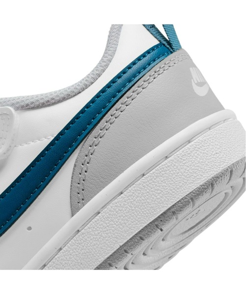 NIKE（ナイキ）の「NIKE/ナイキ COURT BOROUGH LOW コートバーロウ　ゴムひも ベルクロ BQ5451（スニーカー・キッズ・ブラック×グレー/グレー×ピンク/ホワイト×ネイビー/ホワイト×ホワイト・17.0cm/18.0cm/19.0cm/20.0cm/22.0cm/21.0cm）」の12枚目の写真