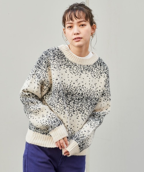 cepo（セポ）の「２WAYニットカーデ　柄アソート（カーディガン/ボレロ・レディース・グレー/オフホワイト/ホワイト系その他/グリーン・M）」の2枚目の写真