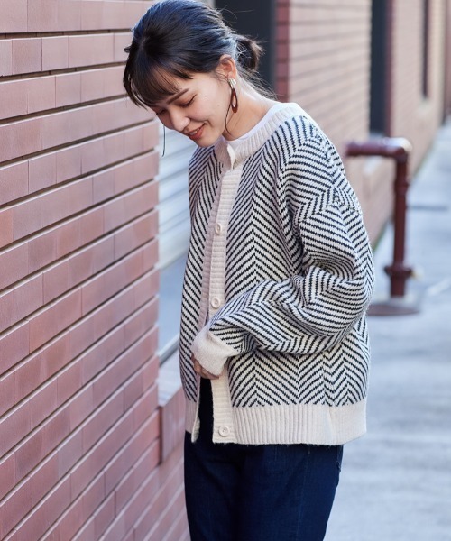 cepo（セポ）の「２WAYニットカーデ　柄アソート（カーディガン/ボレロ・レディース・グレー/オフホワイト/ホワイト系その他/グリーン・M）」の8枚目の写真