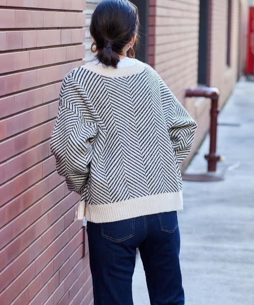 cepo（セポ）の「２WAYニットカーデ　柄アソート（カーディガン/ボレロ・レディース・グレー/オフホワイト/ホワイト系その他/グリーン・M）」の10枚目の写真