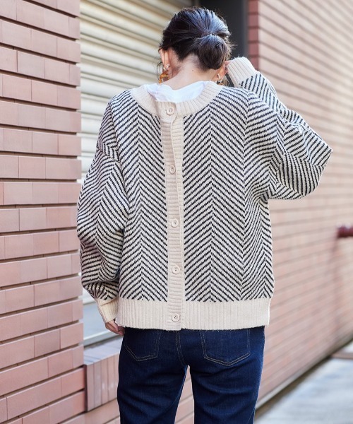 cepo（セポ）の「２WAYニットカーデ　柄アソート（カーディガン/ボレロ・レディース・グレー/オフホワイト/ホワイト系その他/グリーン・M）」の17枚目の写真