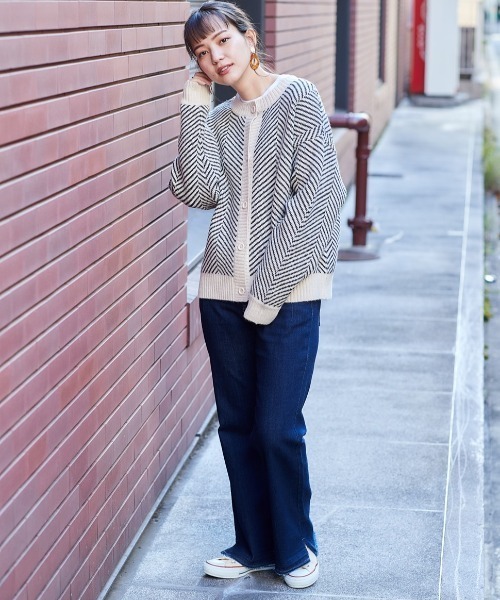 cepo（セポ）の「２WAYニットカーデ　柄アソート（カーディガン/ボレロ・レディース・グレー/オフホワイト/ホワイト系その他/グリーン・M）」の14枚目の写真