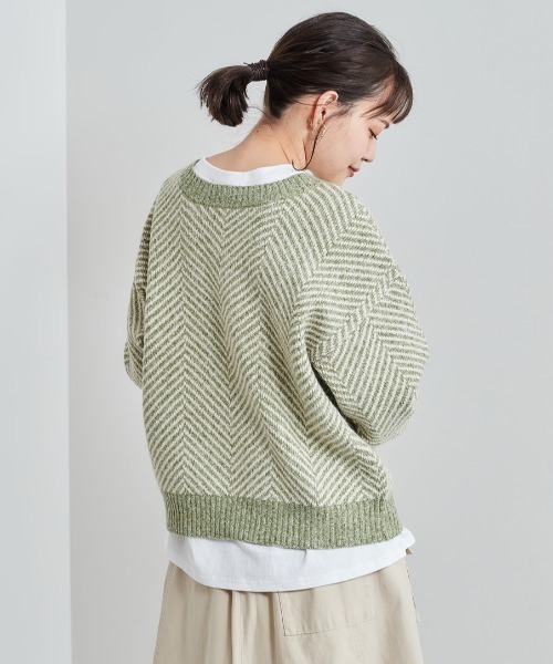 cepo（セポ）の「２WAYニットカーデ　柄アソート（カーディガン/ボレロ・レディース・グレー/オフホワイト/ホワイト系その他/グリーン・M）」の21枚目の写真