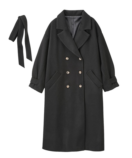 GeeRA(ジーラ)の「ニットモッサトレンチデザインコート(チェスターコート・レディース・ブラック/ブルー/アイボリー/モカ・MEDIUM)」の15枚目の写真