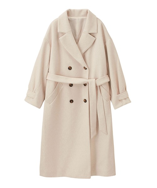 GeeRA(ジーラ)の「ニットモッサトレンチデザインコート(チェスターコート・レディース・ブラック/ブルー/アイボリー/モカ・MEDIUM)」の14枚目の写真