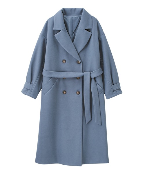 GeeRA(ジーラ)の「ニットモッサトレンチデザインコート(チェスターコート・レディース・ブラック/ブルー/アイボリー/モカ・MEDIUM)」の17枚目の写真