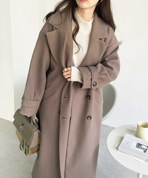 GeeRA(ジーラ)の「ニットモッサトレンチデザインコート(チェスターコート・レディース・ブラック/ブルー/アイボリー/モカ・MEDIUM)」の19枚目の写真