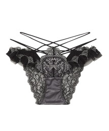 ランジェリアム ＊クラシックジュエリー ブラ &ショーツ セット ブラック LINGERIEAM（ランジェリアム）の「クラシックジュエリー