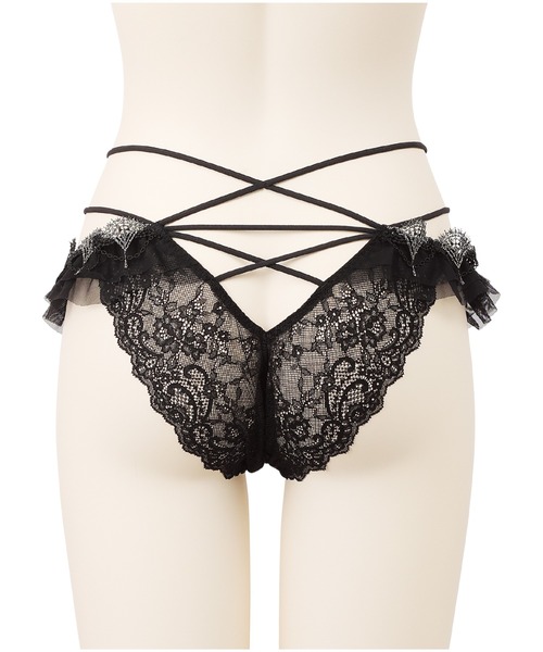 ランジェリアム ＊クラシックジュエリー ブラ &ショーツ セット ブラック LINGERIEAM（ランジェリアム）の「クラシックジュエリー