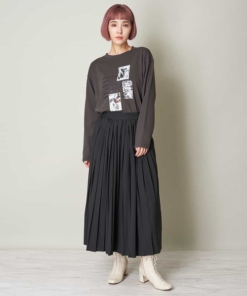 A de a.v.v（アードアー・ヴェ・ヴェ）の「（SET UP対応）ボリュームプリーツスカート（スカート・レディース・ブラック/ブラウン/グリーン・38/36）」の5枚目の写真