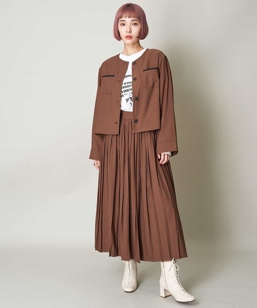 A de a.v.v（アードアー・ヴェ・ヴェ）の「（SET UP対応）ボリュームプリーツスカート（スカート・レディース・ブラック/ブラウン/グリーン・38/36）」の7枚目の写真