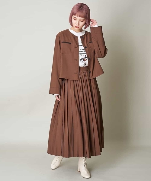 A de a.v.v（アードアー・ヴェ・ヴェ）の「（SET UP対応）ボリュームプリーツスカート（スカート・レディース・ブラック/ブラウン/グリーン・38/36）」の8枚目の写真