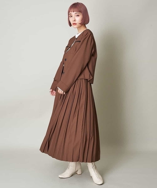 A de a.v.v（アードアー・ヴェ・ヴェ）の「（SET UP対応）ボリュームプリーツスカート（スカート・レディース・ブラック/ブラウン/グリーン・38/36）」の9枚目の写真