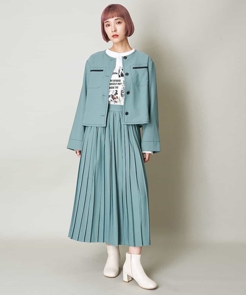 A de a.v.v（アードアー・ヴェ・ヴェ）の「（SET UP対応）ボリュームプリーツスカート（スカート・レディース・ブラック/ブラウン/グリーン・38/36）」の10枚目の写真