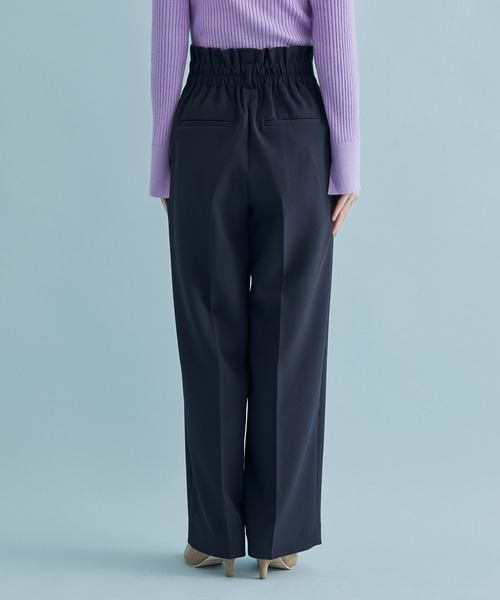 VIS（ビス）の「タック入りハイウエストワイドパンツ（スラックス・レディース・ホワイト系その他5/ダークラベンダー/グリーン/ネイビー・S/M/L）」の14枚目の写真