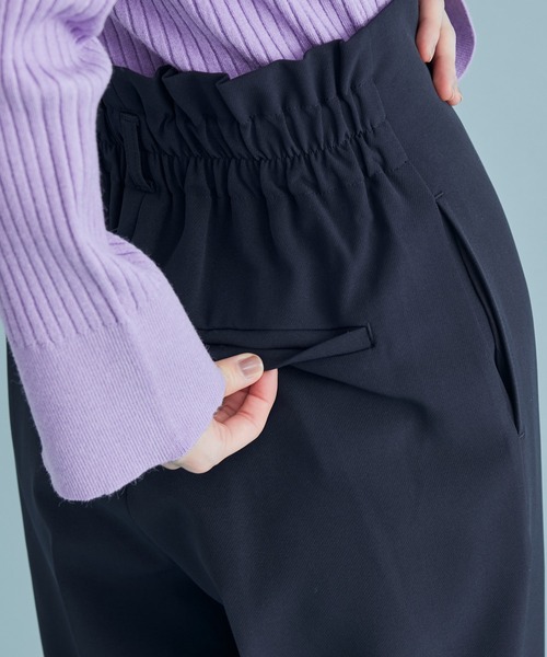 VIS（ビス）の「タック入りハイウエストワイドパンツ（スラックス・レディース・ホワイト系その他5/ダークラベンダー/グリーン/ネイビー・S/M/L）」の19枚目の写真