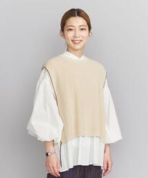 BEAUTY&YOUTH UNITED ARROWS | BY ステッチレイヤードニットベスト×ボリュームブラウス -3WAY- ∴(シャツ/ブラウス)