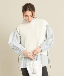 BEAUTY&YOUTH UNITED ARROWS | BY ステッチレイヤードニットベスト×ボリュームブラウス -3WAY- ∴(シャツ/ブラウス)