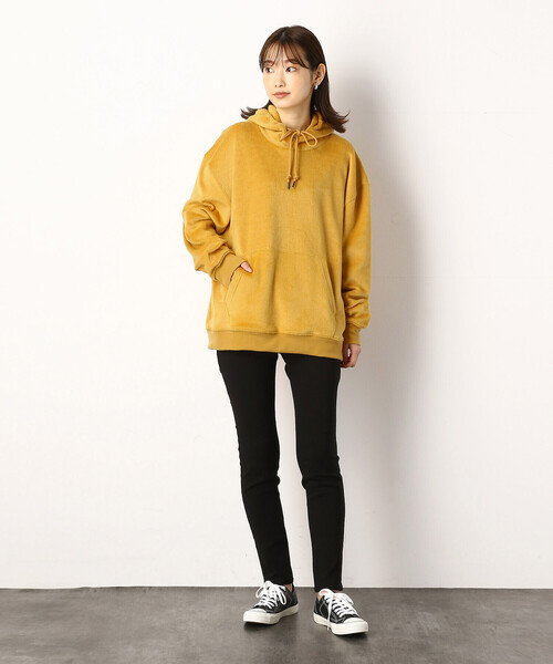 Purple&Yellow(パープルアンドイエロー)の「バックロゴエンボスパーカ(パーカー・メンズ・ブラック/ライトグリーン/マスタード/キナリ・SMALL/MEDIUM/LARGE/X-LARGE)」の10枚目の写真