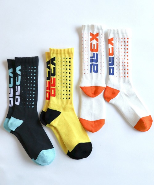 AlexanderLeeChang（アレキサンダーリーチャン）の「AlexanderLeeChang アレキサンダーリーチャン / ELECT SOCKS エレクトグラフィックソックス 靴下 / AC052203（ソックス/靴下・メンズ・ホワイト/イエロー系その他/ブラック・FREE）」の4枚目の写真