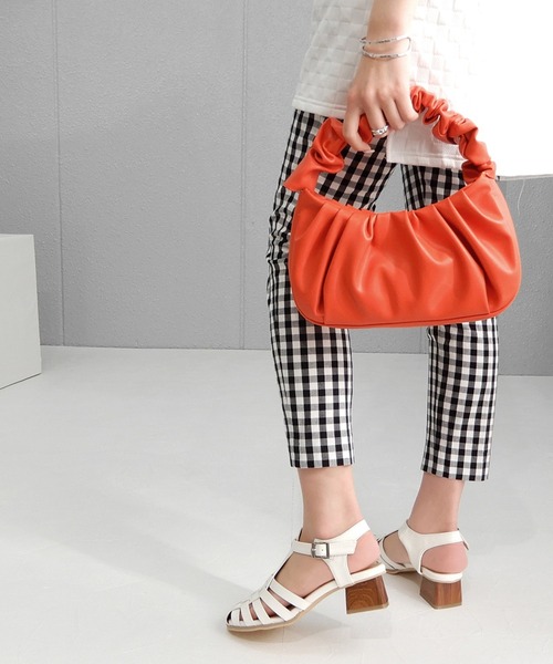 minia（ミニア）の「ギャザーハンドルバッグ　◇（ハンドバッグ・レディース・ブラック/グリーン/オレンジ・FREE）」の3枚目の写真