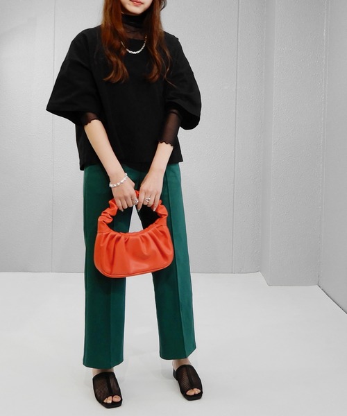 minia（ミニア）の「ギャザーハンドルバッグ　◇（ハンドバッグ・レディース・ブラック/グリーン/オレンジ・FREE）」の17枚目の写真