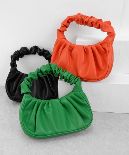 minia（ミニア）の「ギャザーハンドルバッグ　◇（ハンドバッグ・レディース・ブラック/グリーン/オレンジ・FREE）」の21枚目の写真