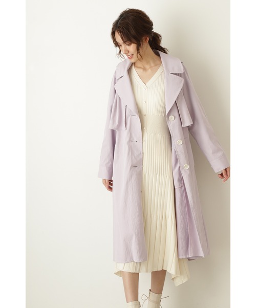 JILL STUART（ジルスチュアート）の「◆オリーブコート（トレンチコート・レディース・ベージュ/パープル・MEDIUM/SMALL）」の16枚目の写真