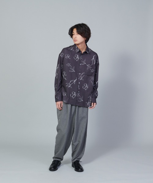 UNIIT(ユニット)の「【UNIIT/ユニット】とろみジョーゼットルーズシャツ(シャツ/ブラウス・メンズ・ライトグレー/ブラック/ブルー/グリーン・SMALL/MEDIUM/LARGE)」の5枚目の写真
