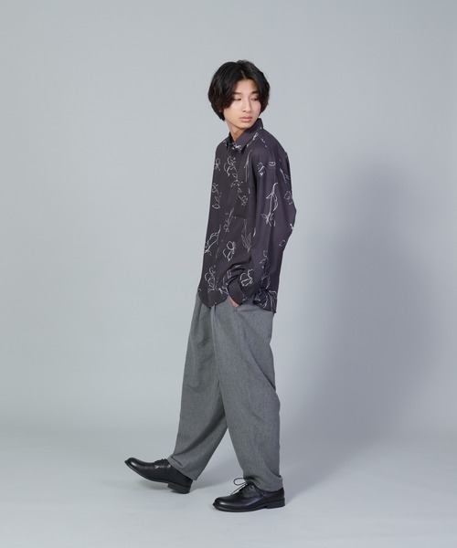 UNIIT(ユニット)の「【UNIIT/ユニット】とろみジョーゼットルーズシャツ(シャツ/ブラウス・メンズ・ライトグレー/ブラック/ブルー/グリーン・SMALL/MEDIUM/LARGE)」の7枚目の写真