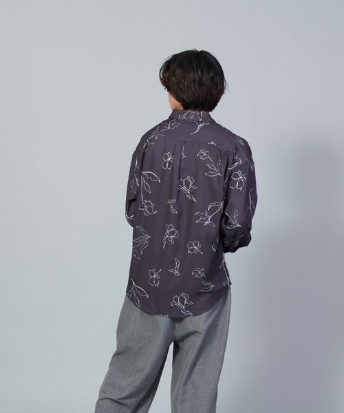 UNIIT(ユニット)の「【UNIIT/ユニット】とろみジョーゼットルーズシャツ(シャツ/ブラウス・メンズ・ライトグレー/ブラック/ブルー/グリーン・SMALL/MEDIUM/LARGE)」の12枚目の写真