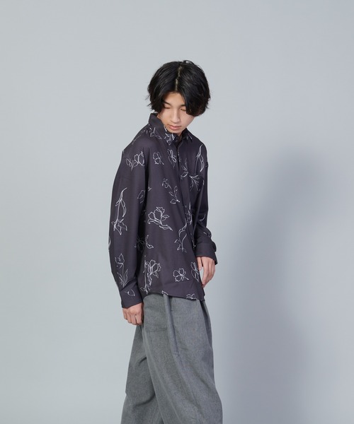 UNIIT(ユニット)の「【UNIIT/ユニット】とろみジョーゼットルーズシャツ(シャツ/ブラウス・メンズ・ライトグレー/ブラック/ブルー/グリーン・SMALL/MEDIUM/LARGE)」の13枚目の写真