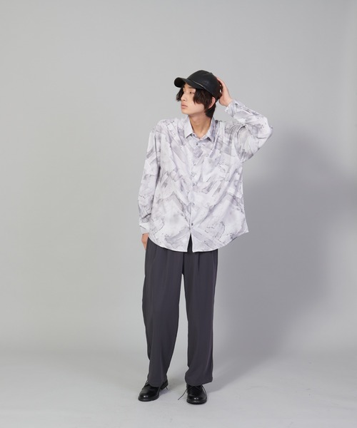 UNIIT(ユニット)の「【UNIIT/ユニット】とろみジョーゼットルーズシャツ(シャツ/ブラウス・メンズ・ライトグレー/ブラック/ブルー/グリーン・SMALL/MEDIUM/LARGE)」の16枚目の写真
